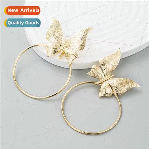 Europe fashion alloy butterfly personalized earrings female