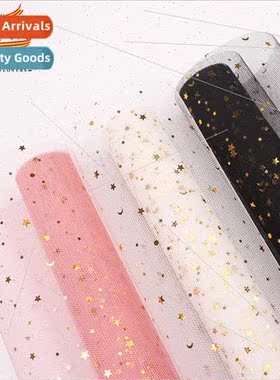 Hot Stamping Star Moon Yarn Mesh Flower Packing Materials Fl