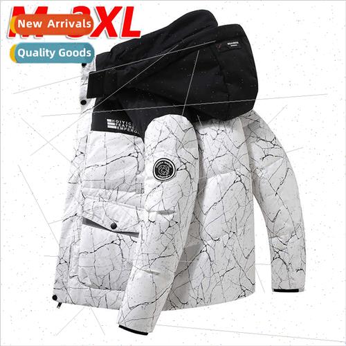 Autumn winter new male Korean  patchwork color tear pattern