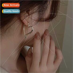 Korea love simple silver senior fashion pin niche S925 heart