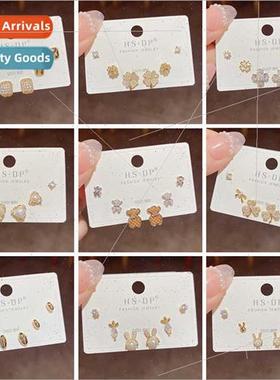 s925 silver needle exquise fashion versatile cute threepcs c