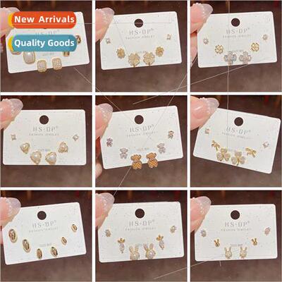 s925 silver needle exquise fashion versatile cute threepcs c