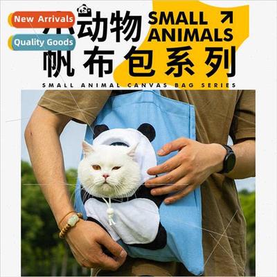 Canvas Exposed Cat Bag Cat Shoulder Crossbody Bag Outside St