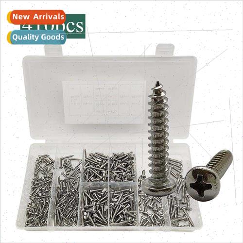 410pcs boxed 201 stainless steel M3M4M5 pan head Phillips ta