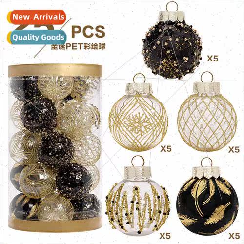 New Products Christmas Decorations Black Gold Boutique PET P