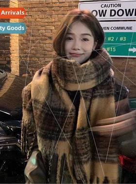 Merad brown faux cashmere scarf female winter senior sense t