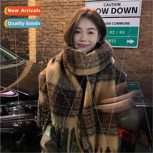 Merad brown faux cashmere scarf female winter senior sense t