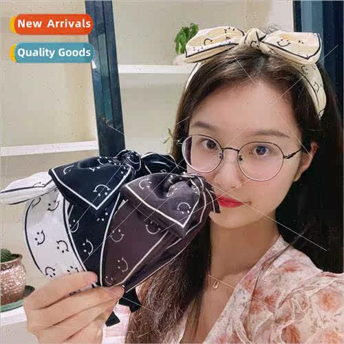 Korea wide edge cute bow hair band wash face hairpin female