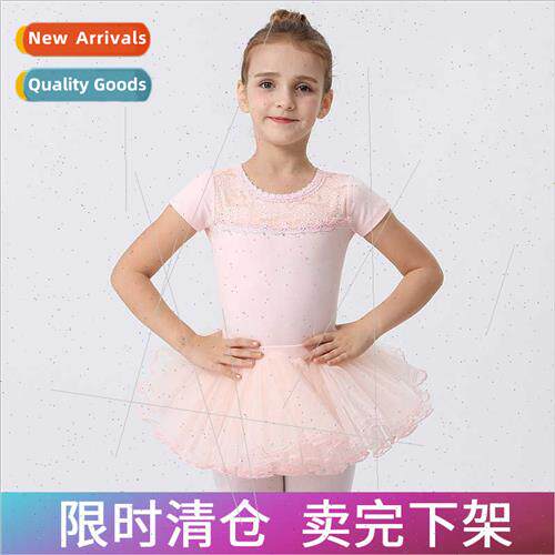 Childrens dancewear short-sleeved closed crotch practice clo