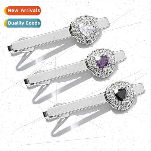 Creative Men Diamond Triangle Crystal Tie Clip Cubic Zircon