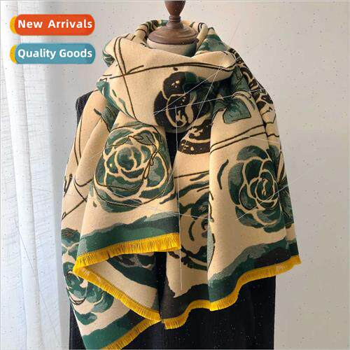 ve new thickened printed scarf women fall winter 2022 Chines