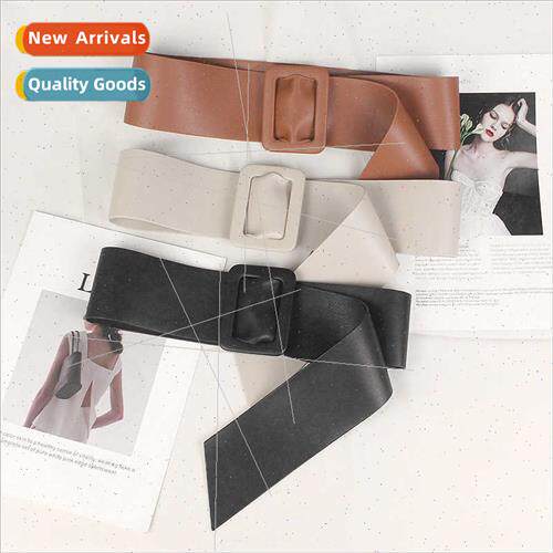 Hole-free belt women skirt waist decorative long square buck