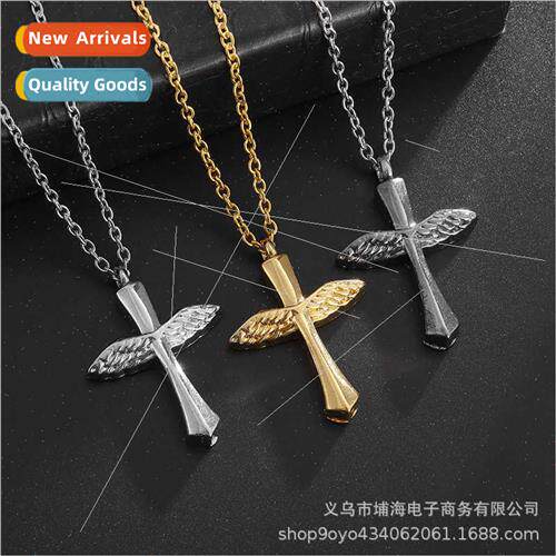 Angel Wings Alloy Wings Feather Cross Urn Perfume Bottle Nec