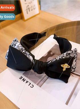 Cream wind broken flowers colorful bow versatile wide  hairp