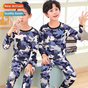 Children thermal underwear padded thickened winter boys girl