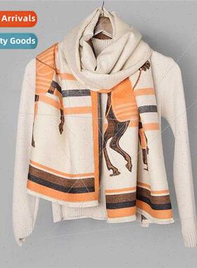 2023 winter new imation cashmere steed beige scarf Japan Kor