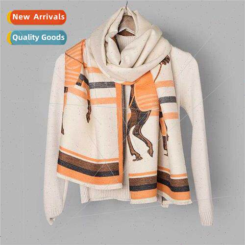 2023 winter new imation cashmere steed beige scarf Japan Kor