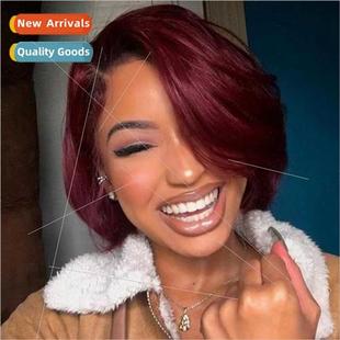 Africa new short curly hair wig Europe ladies wig burgundy f
