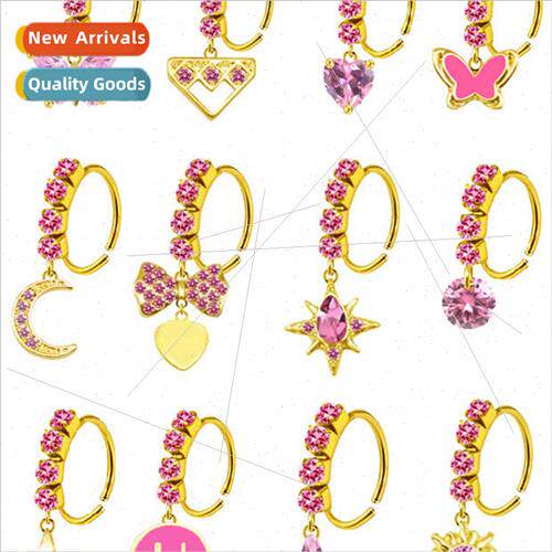 Europe butterfly five-star leaves heart-shaped nose ring nos