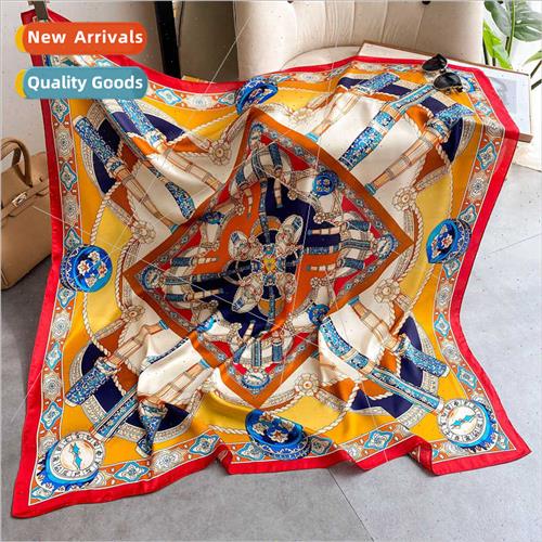 Europe Uned States new satin silk scarf simulation silk larg