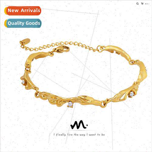 Korea premium niche tanium steel gold-plated jewelry inlaid