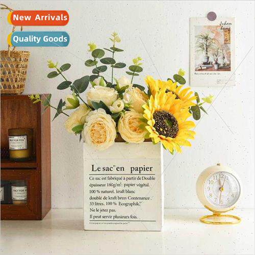 Creative sunflower simulation flowers real flowers paper bag
