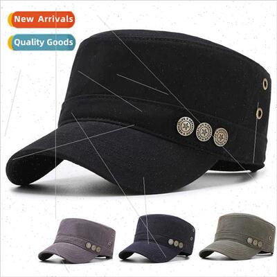 Hat men flat cap Korean  tide simple milary cap outdoor leis