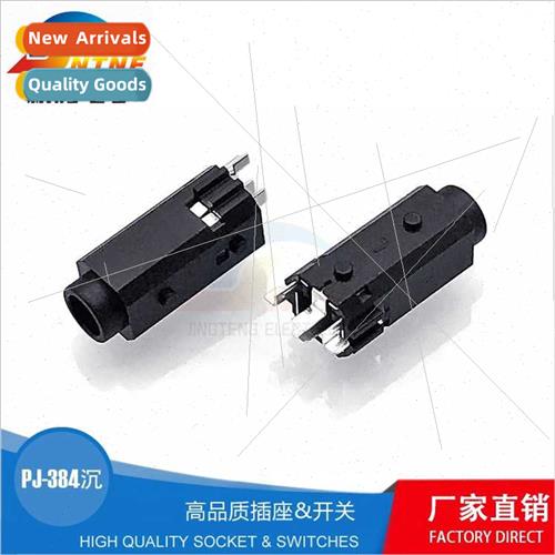 Plywood headphone socket 4-pole headphone socket PJ-384 3.5