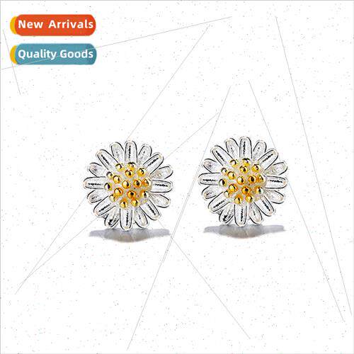 Earrings vegan silver daisy earrings gold silver color separ