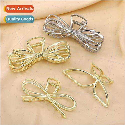 mple large metal grab clip bow hair clips female back head p
