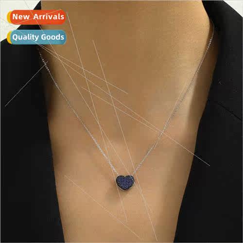 simple fashion women new diamond inlaid heart-shaped copper