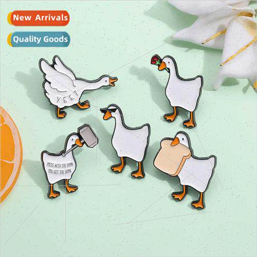 New cute swan modeling brooch cartoon animal series metal ba