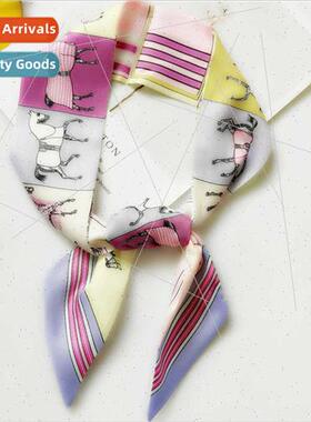 Summer new simulation silk neckerchief small ribbon ~ mom gi