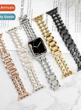 适用apple double row love stainless steel metal watch bapple