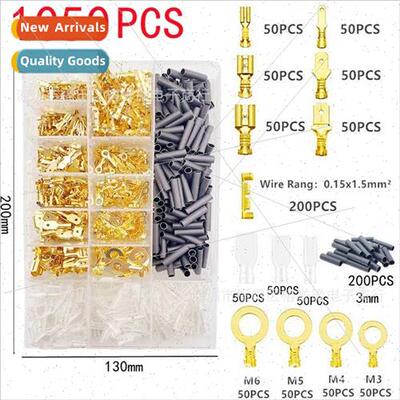 1050PCS Gold Color Cold Pressed Reed Inserts 2.8 4.8 6.3mm T
