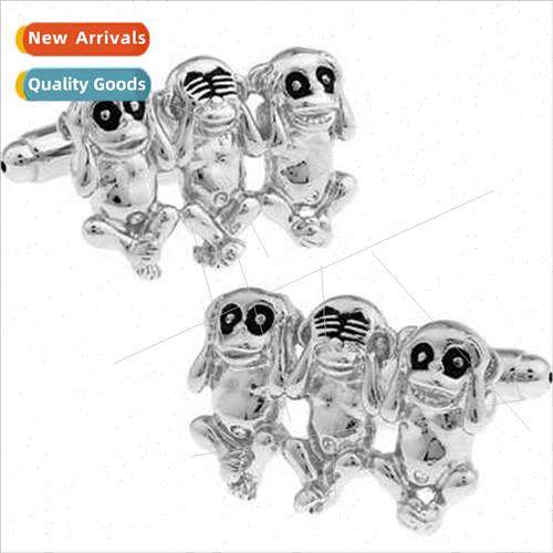 Animal Series Three Monkeys Cufflinks Personalized Men  Dun