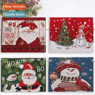 2022 new knted fabric Santa Claus snowman decorative placema
