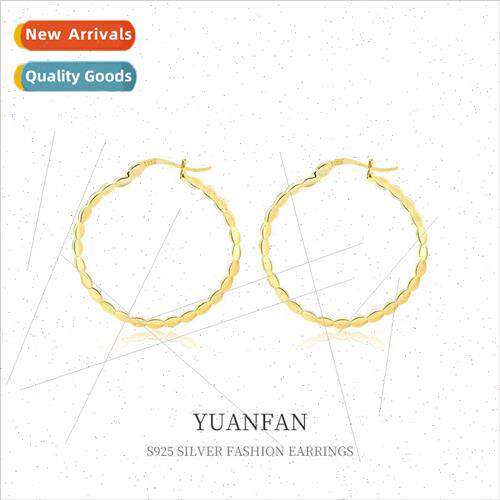 925 silver mple Olive Bead Hoop Earrings Female Europe ins F