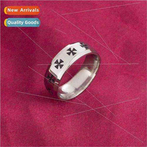 New drip oil tanium couple ring black clover simple stainles
