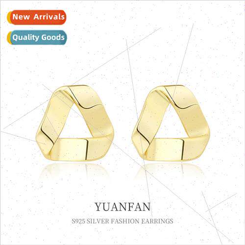 925 silver Triangle Earrings Women Europe mple Vintage Earri