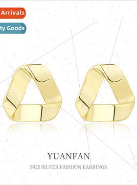 925 silver Triangle Earrings Women Europe mple Vintage Earri