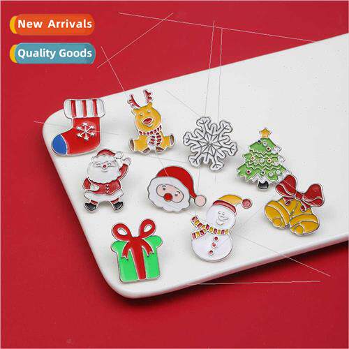 Cute girl Christmas brooch personalized metal cartoon badge