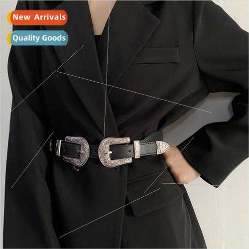 Europe retro elastic elastic waistband female decorative wai