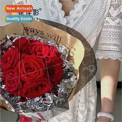 New wrapping paper mirror paper waterproof rose bouquet pape