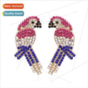 earrings inlaid Creative cute bird diamonds match fashion