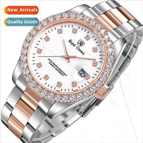 Fashion Zirconia Business Full Star Steel Strap Quartz Diamo
