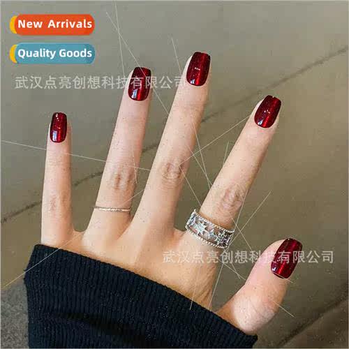 Red pomegranate cat eye 24 pieces wear nail cat eye nail art