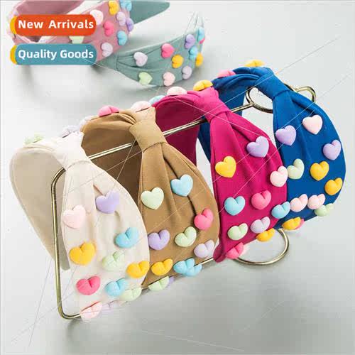 Korean fashion new wide side Valentine Day hair bands candy