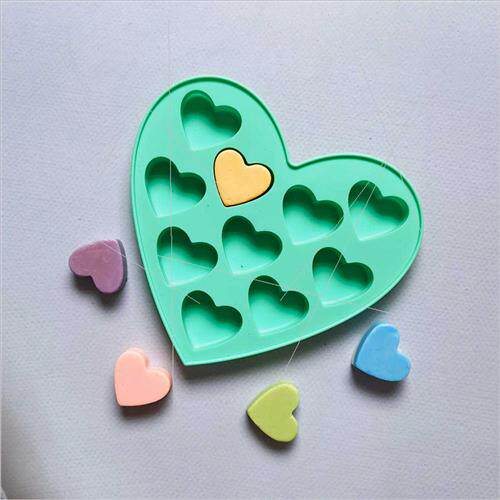 10 small hearts 605 chocolate silicone mold candy pudding mo