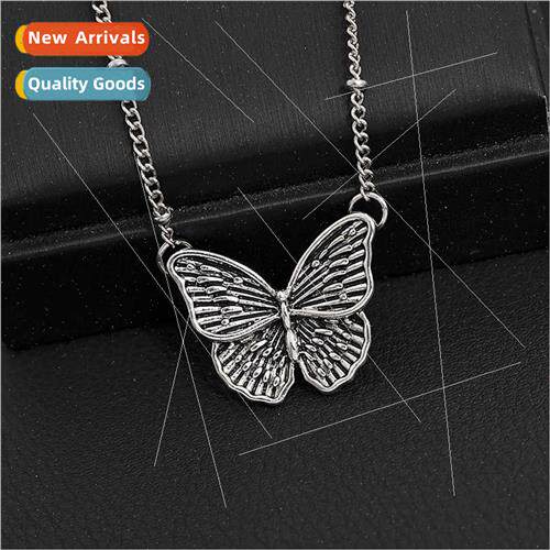jewelry retro striped sweater chain butterfly ladies necklac